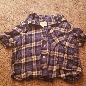 Short sleeve button down crop Flannel from F21!